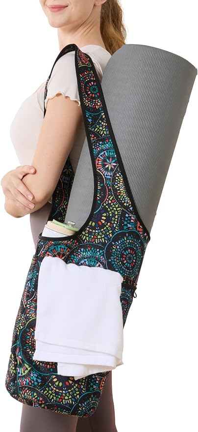 Yoga Mat Bag – Neoprene, Lightweight, Spacious Carrier, Large Zipper Pocket, Ideal for Gym Yoga & Fitness Mats