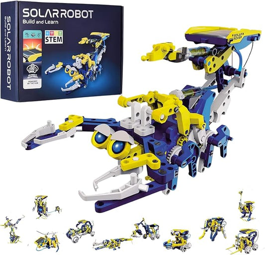 STEM Toys for Boys Age 8-12, Science Kit Solar Robot Christmas Birthday Easter Gifts for 8-14 Year Old Boys, Building Game Robots for Ages 9 10 11 12 13 14