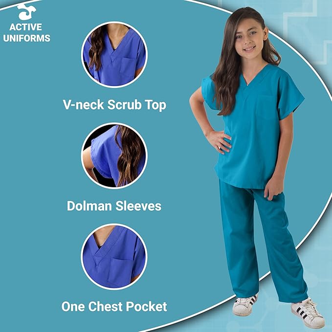 Kids Scrubs Set Super Soft Children Scrub Set Kids Doctor Dress up
