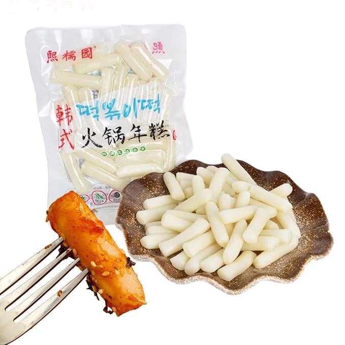 Korean Rice Cakes Tteokbokki Stick Gluten Free Tteok Pasta Asian Snacks & Food, Gluten Free（400g, 14.1oz)