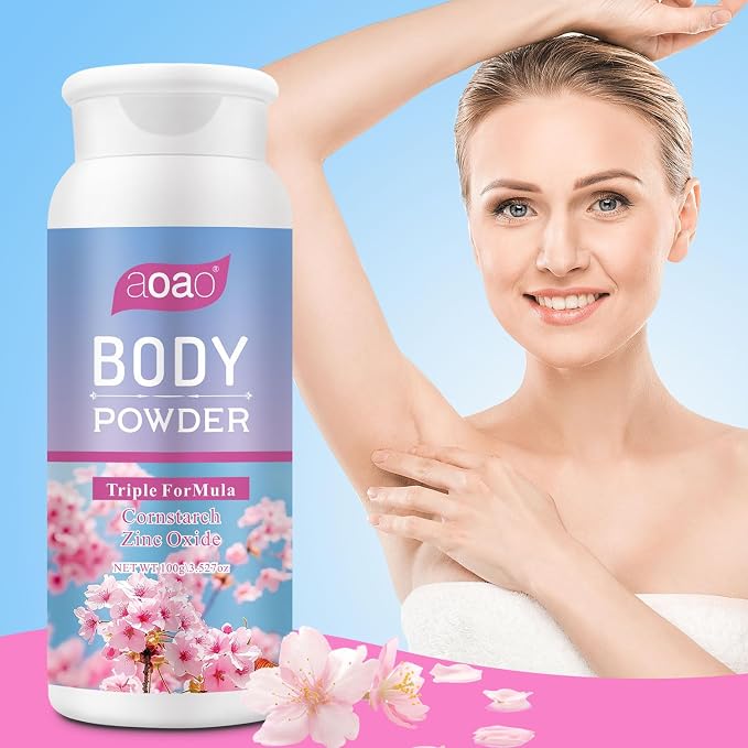 AOAO Dusting Powder for Women Fresh, Talc-Free Daily Freshness & Comfort, Triple-Action for Body Dryness, Anti-Chafing & Deodorizing, Multi-use Powder, Value Set Self-Care & Gift for Women, 2-Pack