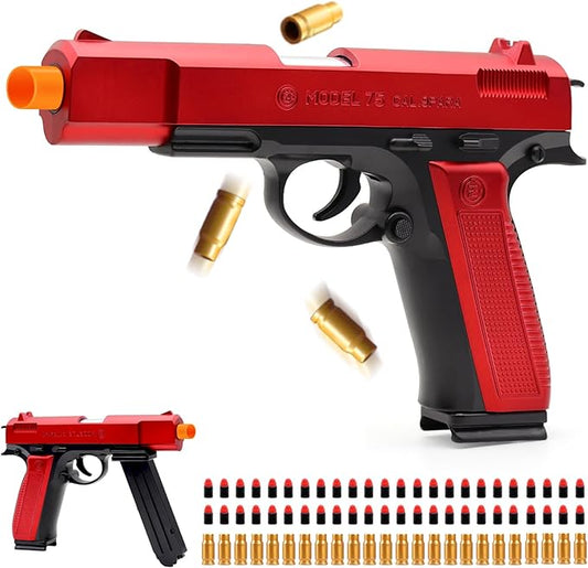 Toy Pistol Guns Toys for 8 9 10 11 12 13+ Year Old Boys Kids, Sports & Outdoor Play Toys Gun with Soft Bullet & Shell Ejecting, Red Fidget Toy Guns for Boys 8-12, Kids Gifts for Birthday