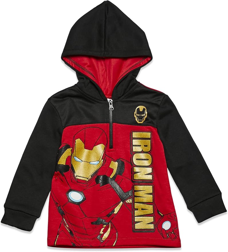Marvel Avengers Spider-Man Fleece Half Zip Hoodie Toddler to Big Kid Sizes (2T - 18-20)
