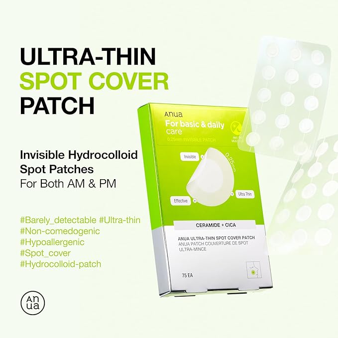 ANUA Hydration & Acne Care Set, PDRN Hyaluronic Acid 100 Moisturizing Cream, Ultra-Thin Spot Cover Patch, Lightweight Glass Skin Moisturizer & Hydrocolloid Pimple Patch for Sensitive, Acne-Prone Skin