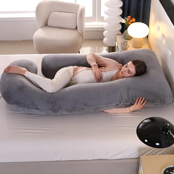 Victostar Pregnancy Pillow,57 inches U Shaped Maternity Pillow with Removable Cover Full Body Pillow Support for Back, HIPS, Legs, Belly