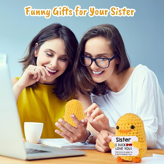 MBL Sister Gifts for Birthday Mothers Day - Handmade Funny Cute Small Duck Christmas Stocking Stuffers Xmas Holiday Graduation Present for Sisters Sis Big Little Soul Sister
