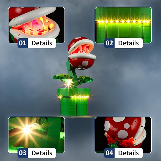 LED Light Kit for Lego 71426 Piranha Plant Set, Compatible with Lego 71426 Building Blocks Model(Not Include Blocks Set)