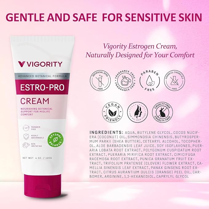 Vigority Women's Botanical Care Duo - Estro-Pro & Phyto-Pro Cream Set for Midlife Skin Comfort, Hydration & Daily Nourishing Support - Gentle, Plant-Based, Non-Irritating Formulas