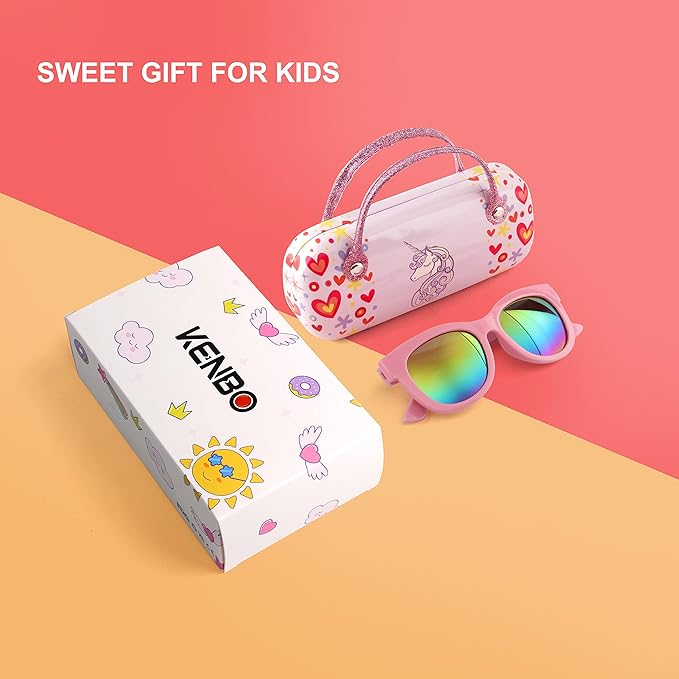 KENBO Kids Sunglasses for Girls UV Protection Toddler Sunglasses