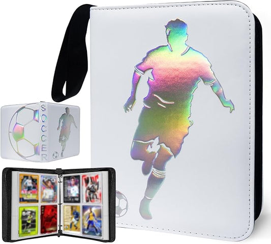 400 Pockets Soccer Card Binder, Portable Waterproof Storage Card Album with Removable Sleeves for Sports Soccer Cards 2025 2026 Collectors
