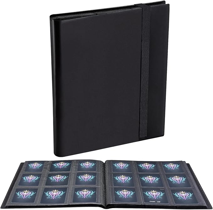 Card Binder, 360 Pockets Upgraded Trading Card Binders, Cards Collection Binder 9 Pocket, Side Loading Yugioh Binder Book Holder for MTG, TCG, Sport, Football, Baseball Collector Cards - Black