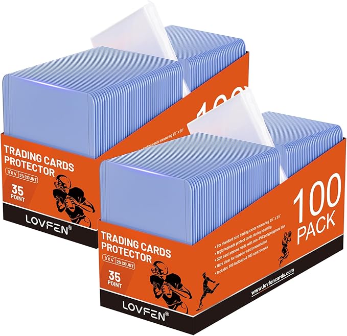 200 Toploads for Cards & 200 Penny Sleeves 35PT Hard Plastic Card Holders 3x4 Baseball Card Protectors for TCG Sports Football Collectible Cards
