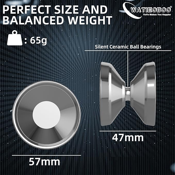 WATIEOBOOyoyo TC4 Aviation Titanium Professional Grade Non-Responsive yoyo for Adults Professional Yo-Yo Competition, yo-yos Contest, and Yo yo Trick Show