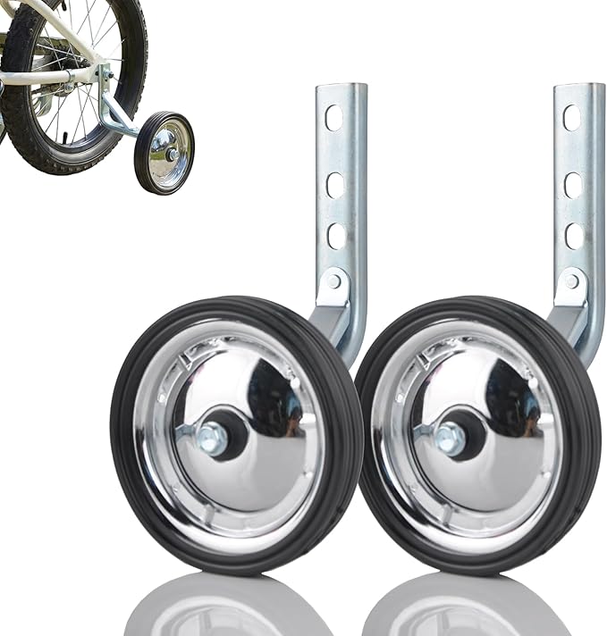 Training Wheels Little World Heavy Duty Rear Bicycle Stabilizers Mounted Kit Compatible for Bikes of 14 16 18 Inch, 1 Pair-Stronger Version