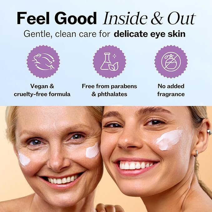 LilyAna Naturals Eye Cream for Dark Circles and Puffiness, Under Eye Cream for Wrinkles and Bags, Anti Aging - helps Improve Dryness; for Sensitive Skin - 1.7 oz - Made in USA