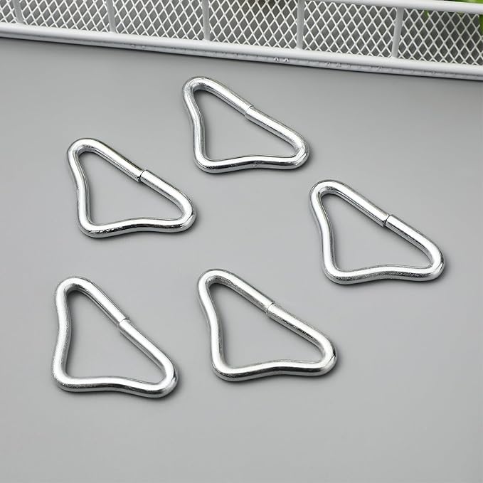 BESPORTBLE 20pcs Triangle Buckle Replacement - Stainless Steel V- Rings for Trampoline Parts & Accessories Durable Silver Triangle Rings for Outdoor Gear and DIY Bags