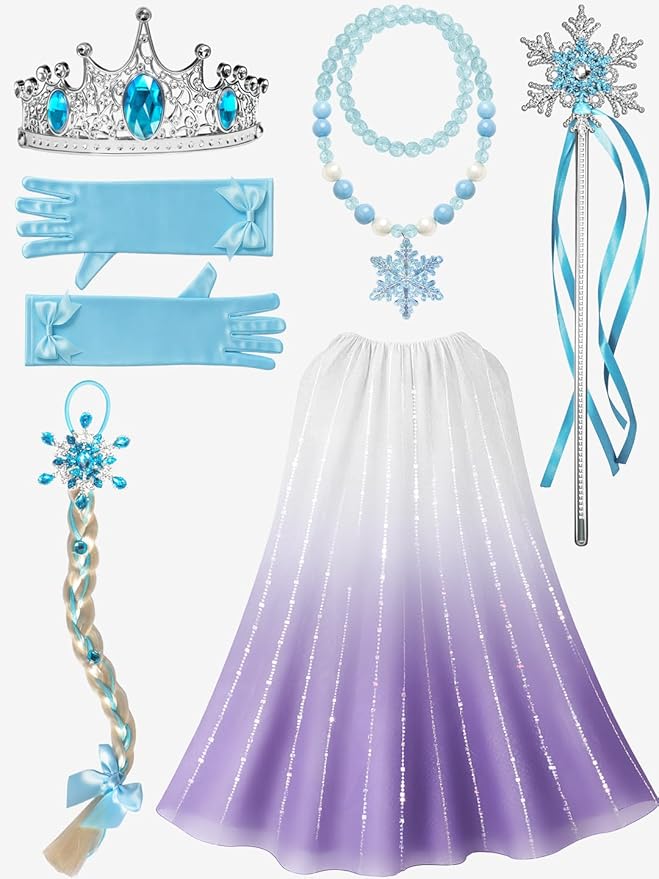 Princess Costume for Girls, RGB Light Up Toddler Dress up ＆ Syncs Music App Control with Accessories for 3-10 Girls