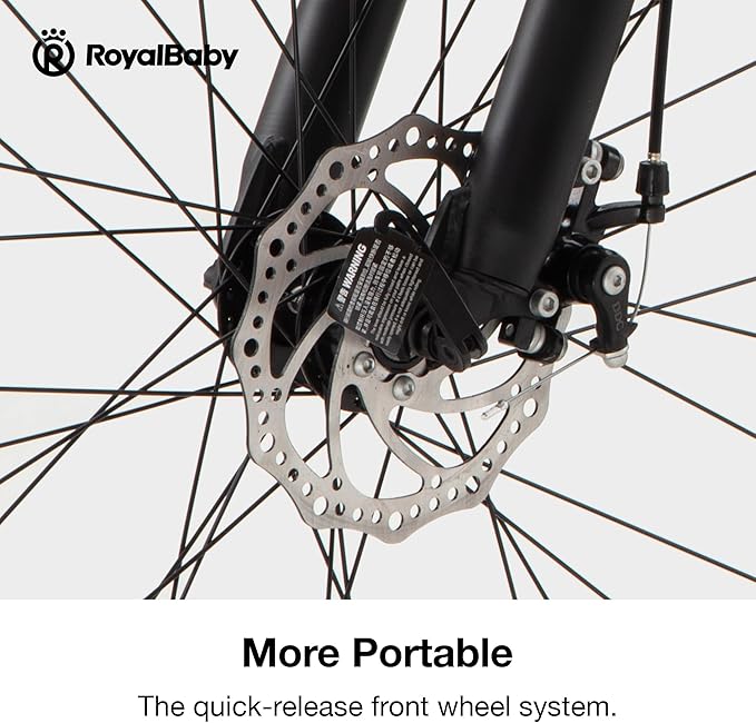 RoyalBaby Kids Mountain Bike for Boys and Girls, Ultra-Light Aluminum 20-26 Inch Wheel Bicycle for 6-14 Years Old Children, 7/21-Speeds Drivetrain