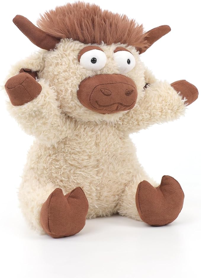 RECUR Highland Cow Plush Stuffed Animals, Soft Plushie Toys 10 inches