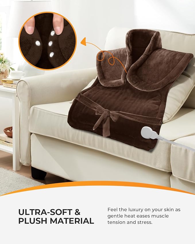 CooCoCo Large Heating Pad for Back Pain Relief, FSA Eligible Heating Pad for Neck Shoulders, Machine Washable, 24''x37''