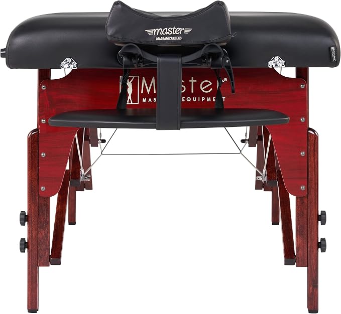 Master Massage 31" Montclair™ Portable Massage Table Package with Therma-Top® - Adjustable Heating System, Shiatsu Cables, & Reiki Panels! (Black)
