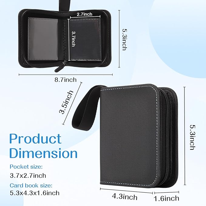 1 Pocket Card Binder – Collectible Trading Card Album, Single Card Holder with 20 Pages, Holds 40 Cards, Side-Loading Mini Binder for TCG, MTG, Sports, Baseball, Football, Small Sports Card Book