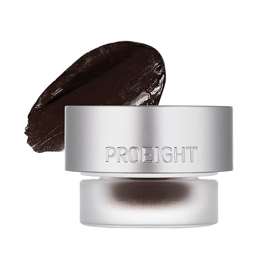 Piccasso PROEIGHT Stay On Gel Eyeliner 02 Dark Brown, Long Lasting Waterproof Cream Texture High Pigment Eyeliner for Precise Smooth Drawing, Korean Makeup