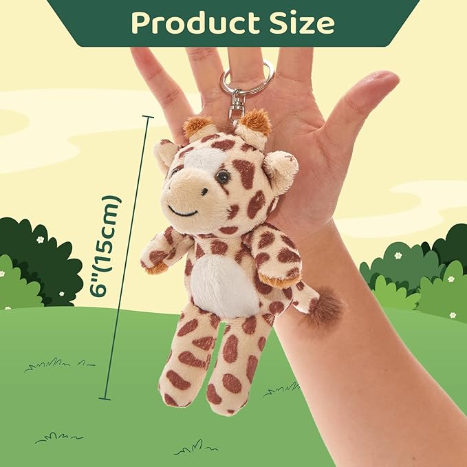 Tezituor 6-Pack Small Stuffed Animals Bulk Plush Toys, 6" Mini Cute Stuffed Animal Keychains for Kids, Mini Plushies Bulk Stuffed Animals for Christmas, Easter, Birthday, Party and Decor