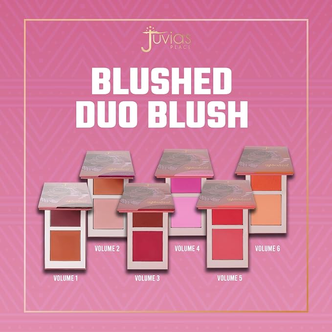 Juvia's Place Duo Blush Volume 3 - Matte Powder Blush for Cheeks Makeup | Highly Pigmented, Two Tone Make Up Powder Blush with Buildable Color for Natural or Bold Looks