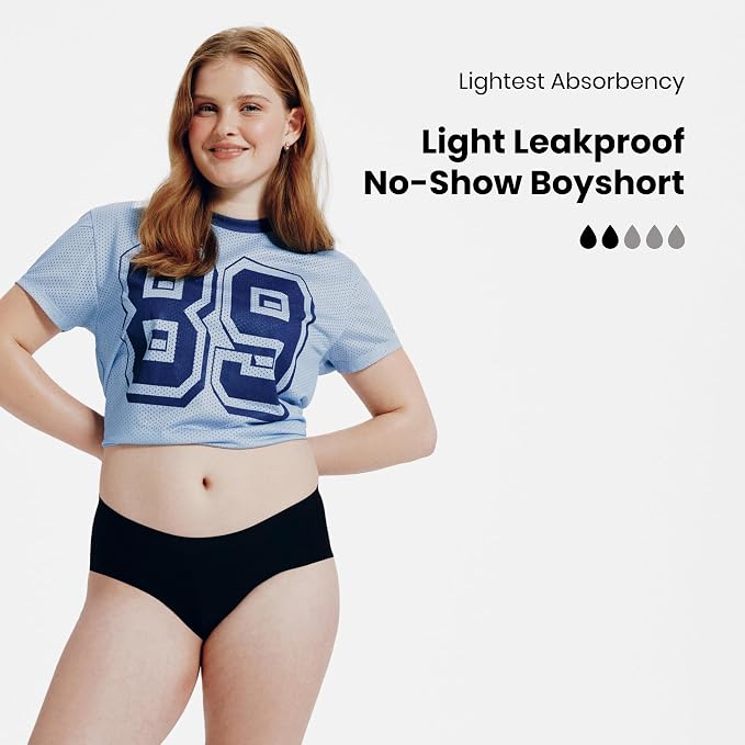 KNIX Teen Girls Leakproof Period Underwear Boyshort 3-Pack – Light Flow Protection, Absorbs 1–3 Regular Tampons