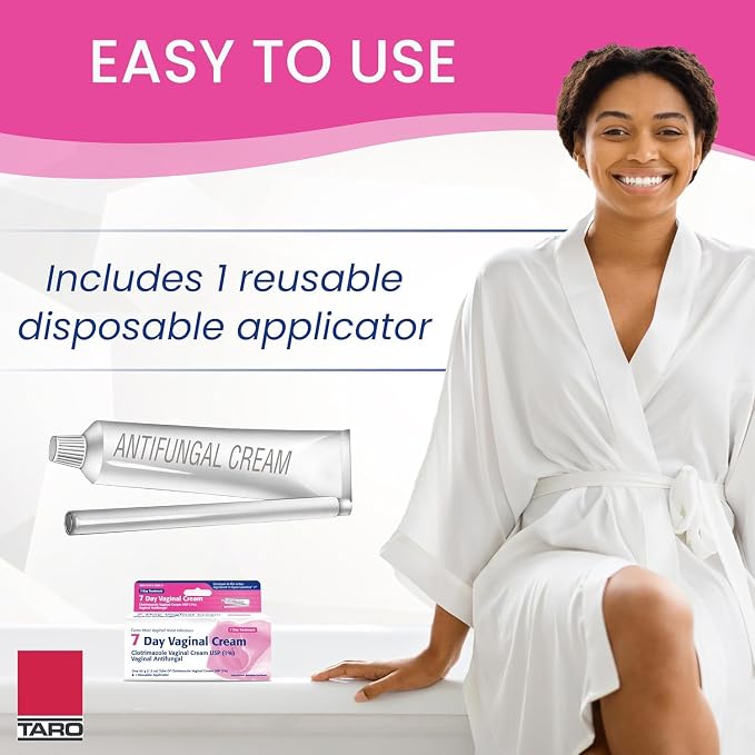 Clotrimazole USP 1% 7-Day Vaginal Cream 1.5 Oz (45g) Yeast Infection Treatment, Feminine Anti-Itch Cream for External Itching & Irritation (Pack of 4)