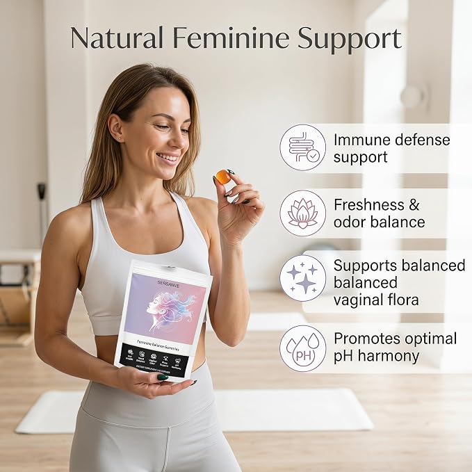 Feminine Balance Gummies for Women | Premium Feminine Balance Gummies, Hawaiian Pineapple for pH Balance, Healthy Odor & Immune Support | Daily Feminine Gummies for Vaginal & Gut Health, 60 Count