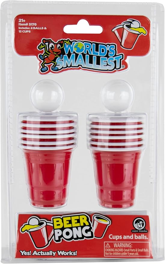 World's Smallest Beer Pong, Red, Miniature