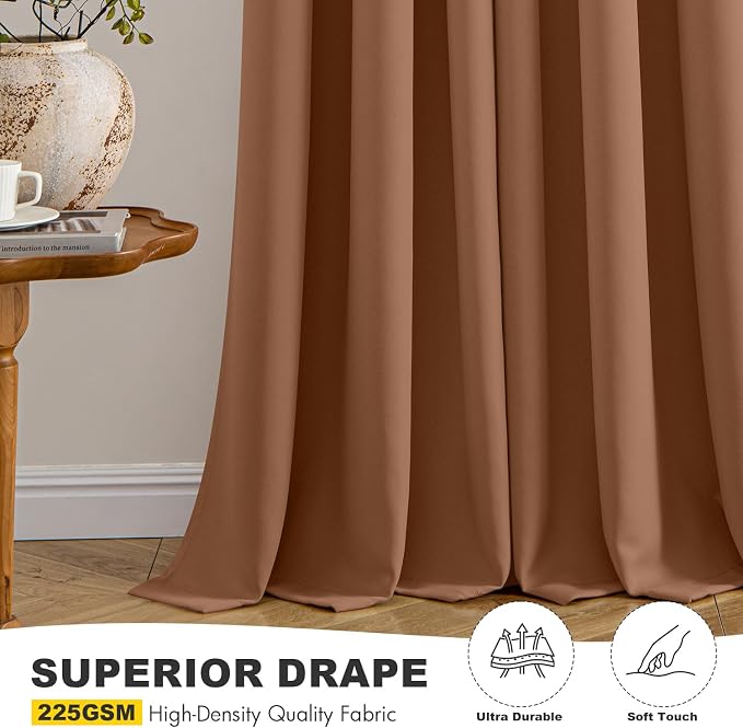 MIULEE Blackout Curtains for Bedroom 2 Panels 40 x 54 Inch Long Sun Baked | Thermal Insulated, Living Room Darkening Grommet Drapes, Noise Reducing, Light Blocking Window Treatments