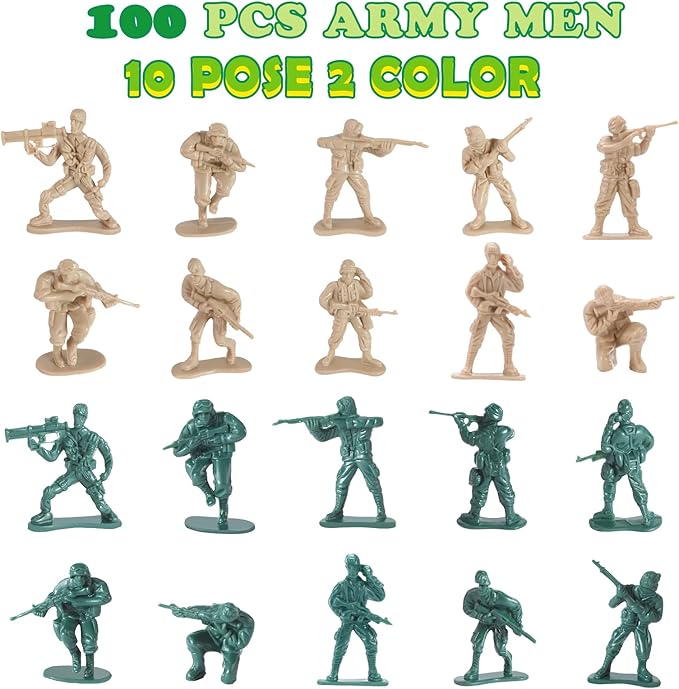 180 PCS Army Men Military Base Toy Set, Military Soldier Action Figures with Army Accessories, Gifts for Kid Boy Toddler