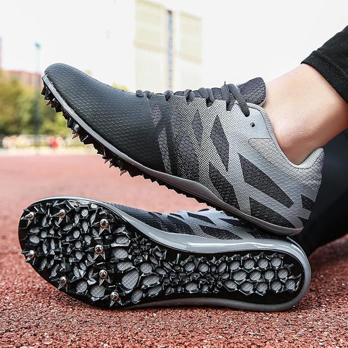 Men Women Kids Track and Field Shoes Professional 8 Spikes Running Racing Sneakers Breathable Lightweight Sprinting Shoes