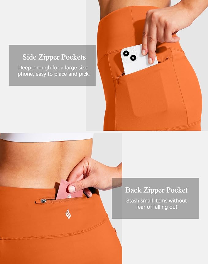 19" Ruffled Golf Skirts for Women | 3 Zipper Pockets, Knee Length, High Waisted, Long Skorts for Athletic, Casual, Tennis, Pickleball