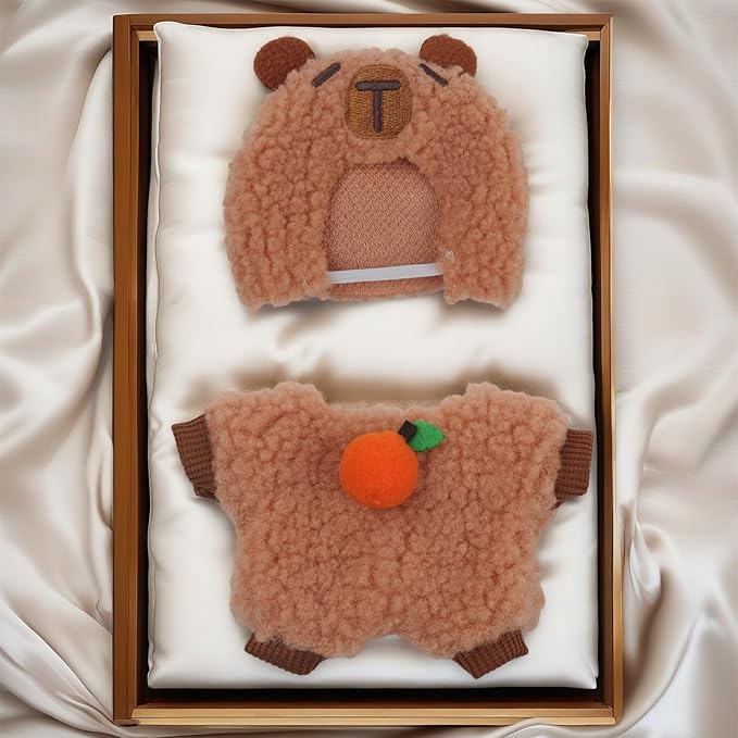 Cute Bear 17cm Doll Clothes, Cute Brown Bear Dolls Outfit Accessories Animal Style Outfits Halloween Doll Clothes Set