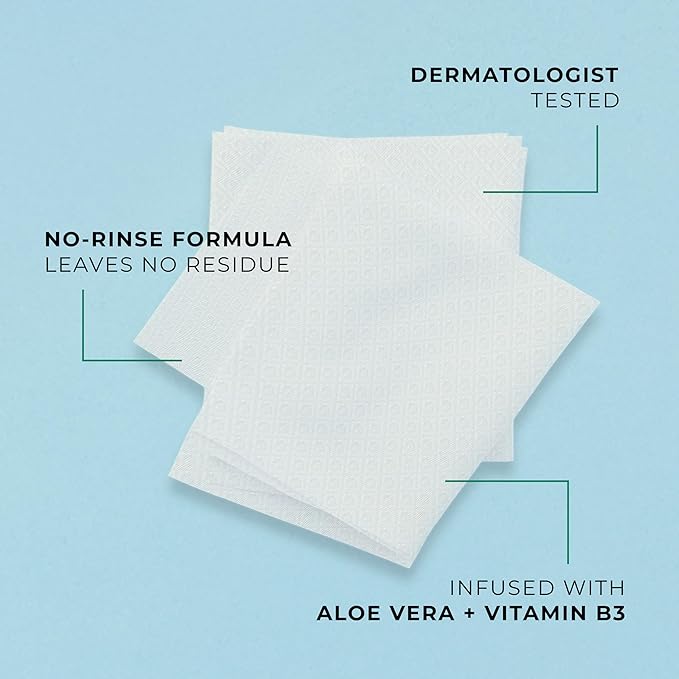 POND’S Micellar Makeup Remover Wipes, Removes Waterproof Mascara, with Aloe Vera & Vitamin B3, Alcohol-Free Facial Cleansing Wipes for Dry Skin, 25 Count