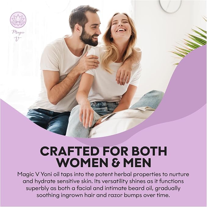 Magic V Yoni Oil for Women – Organic Feminine Care Vaginal Moisturizer, pH Balance & Odor Control, Soothes Ingrown Hair & Razor Bumps – Strawberry Scent