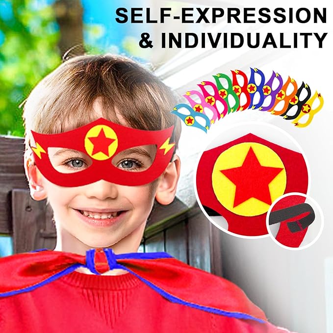 iROLEWIN Superhero-Capes for Kids Bulk 20 Pack Superhero Party Favors Toddler Dress-up Halloween Group Costumes Pretend Play