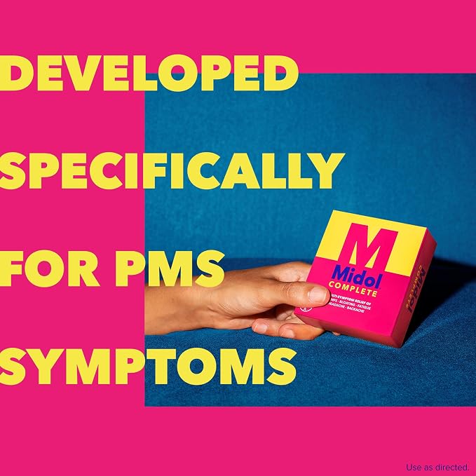 Midol Complete Menstrual Pain Relief Caplets with Acetaminophen for Period Cramps, and Menstrual Symptom Relief - 40 Count (Pack of 3) (Packaging May Vary)