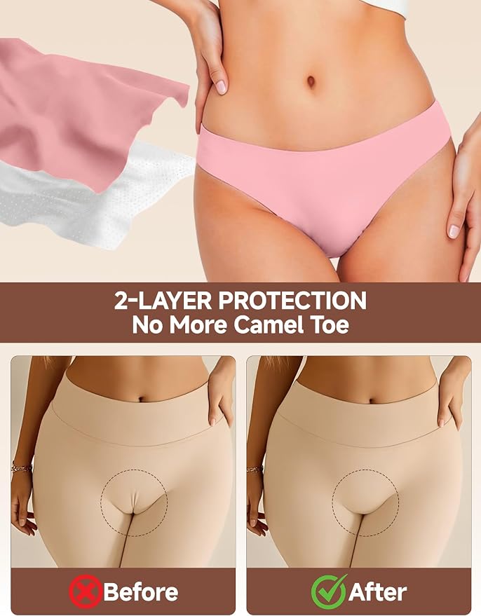 Seamless Thongs for Women G-string Thong No Line Workout Cotton Panty Liners Underwear Undies Fashion Clothing