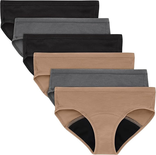 Hanes Girls' Period Underwear Boxer Briefs, Comfort Period Boxer Brief Panties for Girls, Moderate Protection