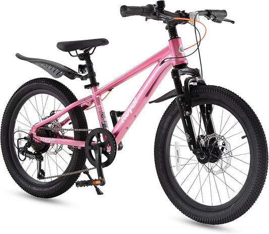 RoyalBaby Kids Mountain Bike for Boys and Girls, Ultra-Light Aluminum 20-26 Inch Wheel Bicycle for 6-14 Years Old Children, 7/21-Speeds Drivetrain