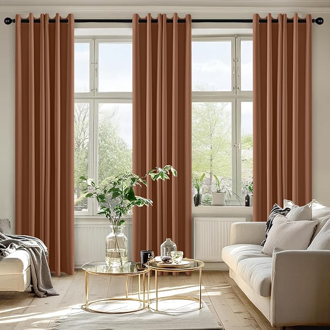 MIULEE Blackout Curtains for Bedroom 2 Panels 40 x 84 Inch Long Sun Baked | Thermal Insulated, Living Room Darkening Grommet Drapes, Noise Reducing, Light Blocking Window Treatments