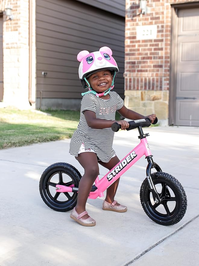 Strider 12” Sport Bike - No Pedal Balance Bicycle for Kids 1 to 4 Years - Includes Safety Pad, Padded Seat, Mini Grips & Flat-Free Tires - Tool-Free Assembly & Adjustments
