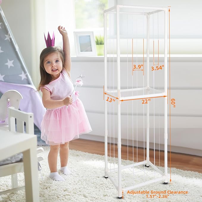 Stuffed Animal Storage Zoo Stuffed Animal Holder,Off-Ground and Space Save Vertical Stuffed Animals Organizer PVC with Elastic for Bedroom Playroom Nursery (White, Large)
