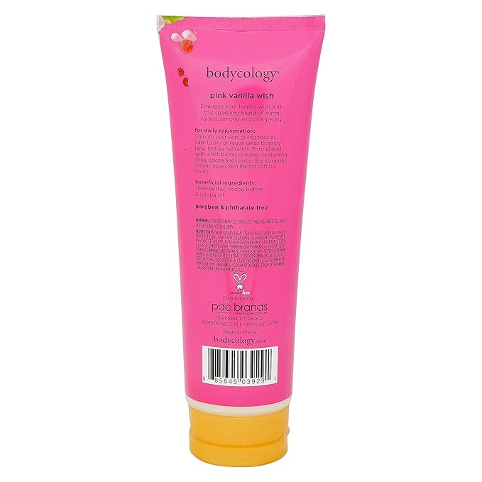 Bodycology Shea Butter Body Cream, Pink Vanilla Wish, 8 oz