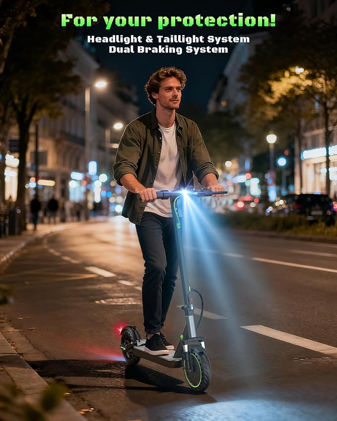 NAVIC Electric Scooter with Dual Suspension/Braking, 350W/500W Motor, 19/22 Mph,Max 22/25/27/49Miles Range, Foldable E Scooter for Adults with App